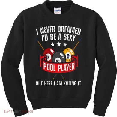 Cool Pool Player Design For  Pool Billiards Player Kids Sweatshirt