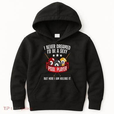 Cool Pool Player Design For  Pool Billiards Player Kids Hoodie