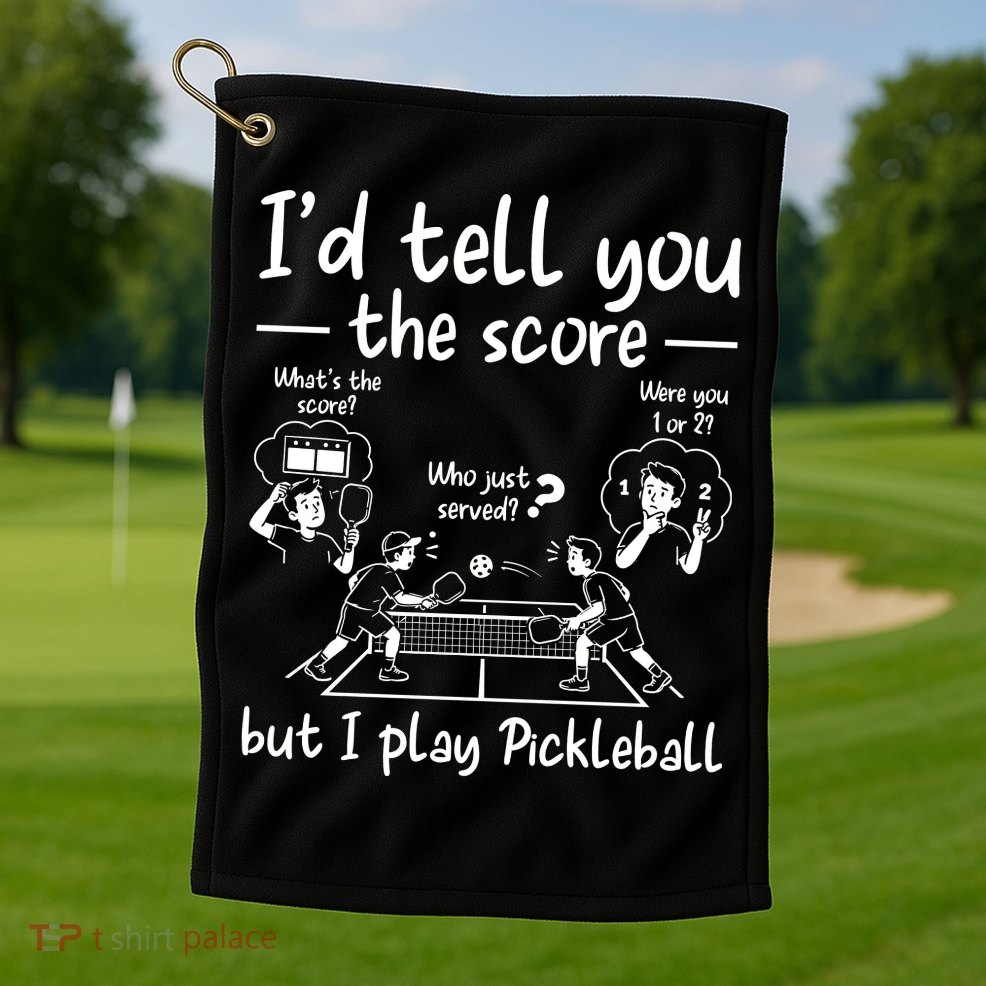 Confused Pickleball Player Funny Pickleball Golf Towel