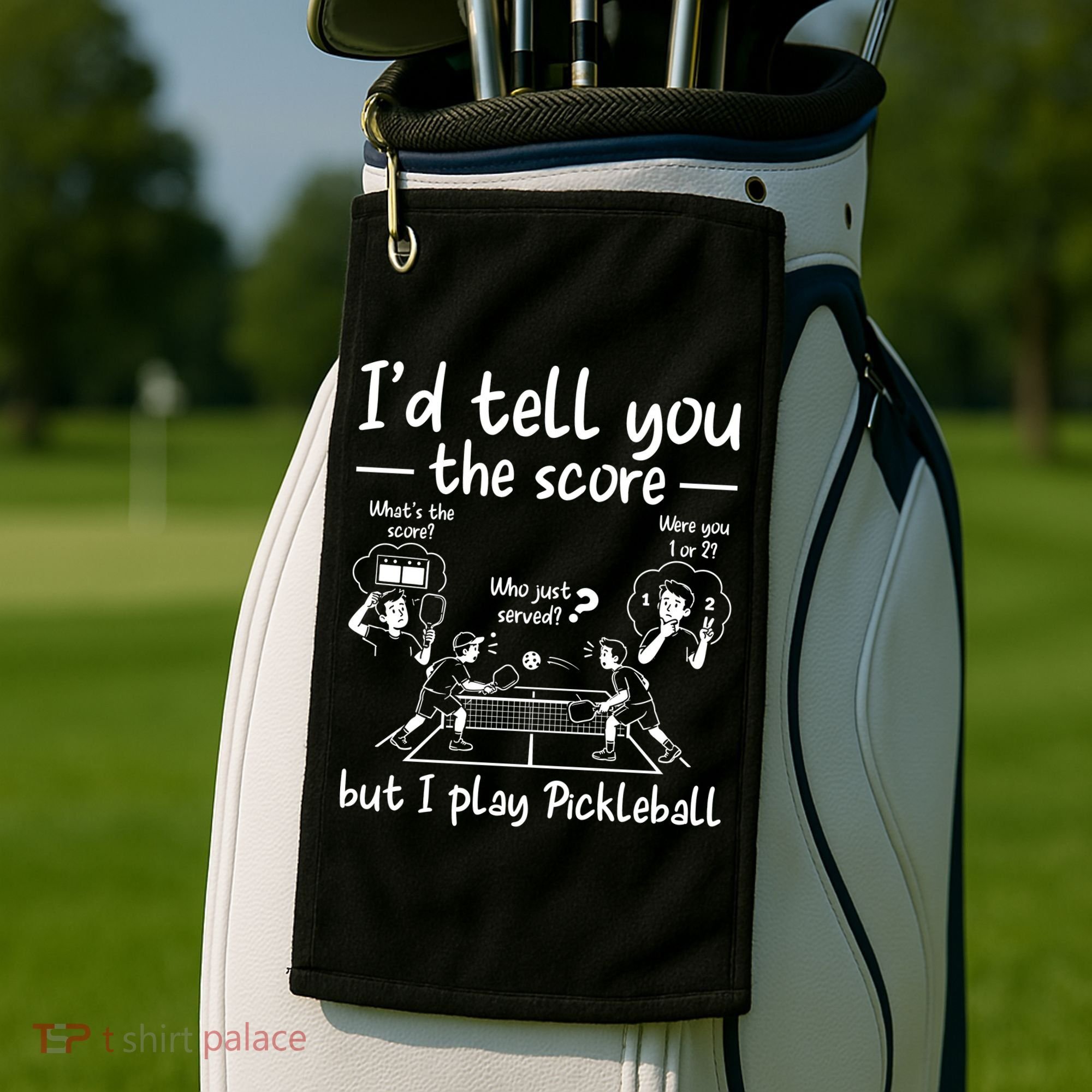 Confused Pickleball Player Funny Pickleball Golf Towel