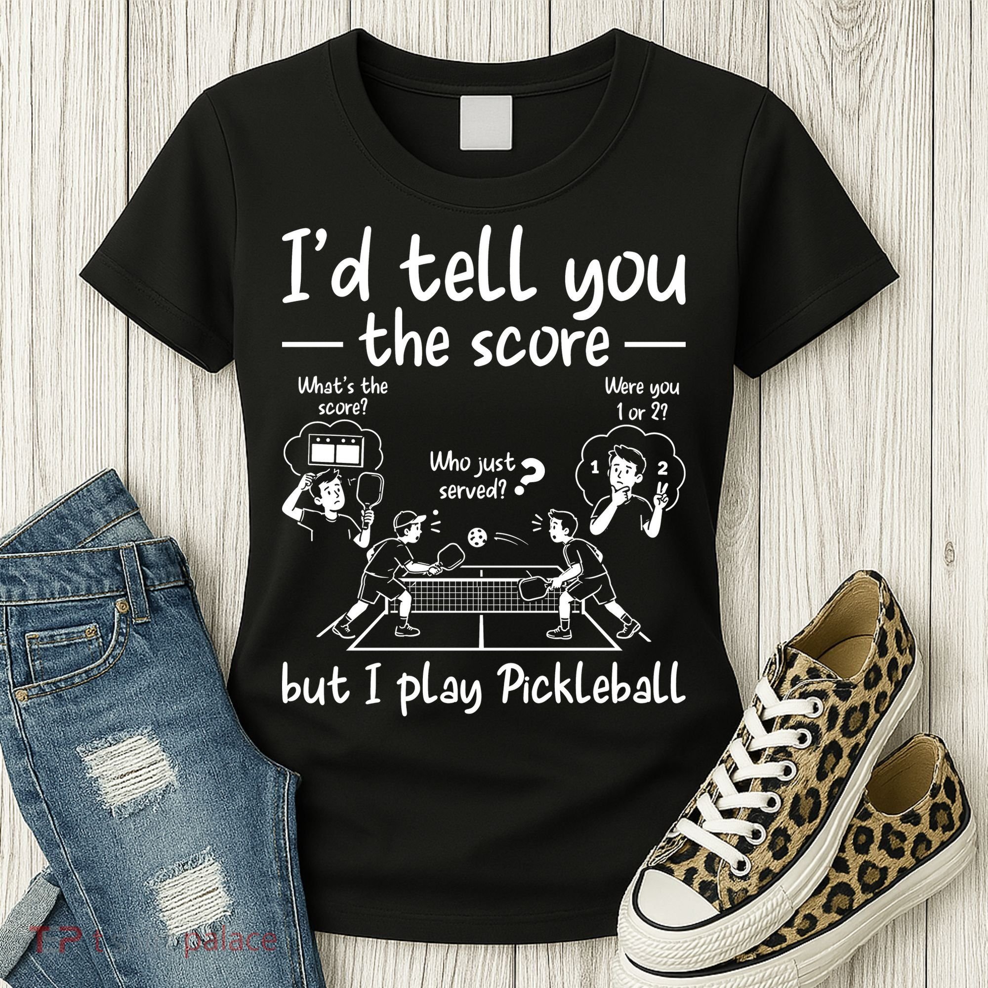 Confused Pickleball Player Funny Pickleball Women's T-Shirt