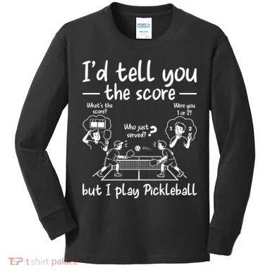 Confused Pickleball Player Funny Pickleball Kids Long Sleeve Shirt