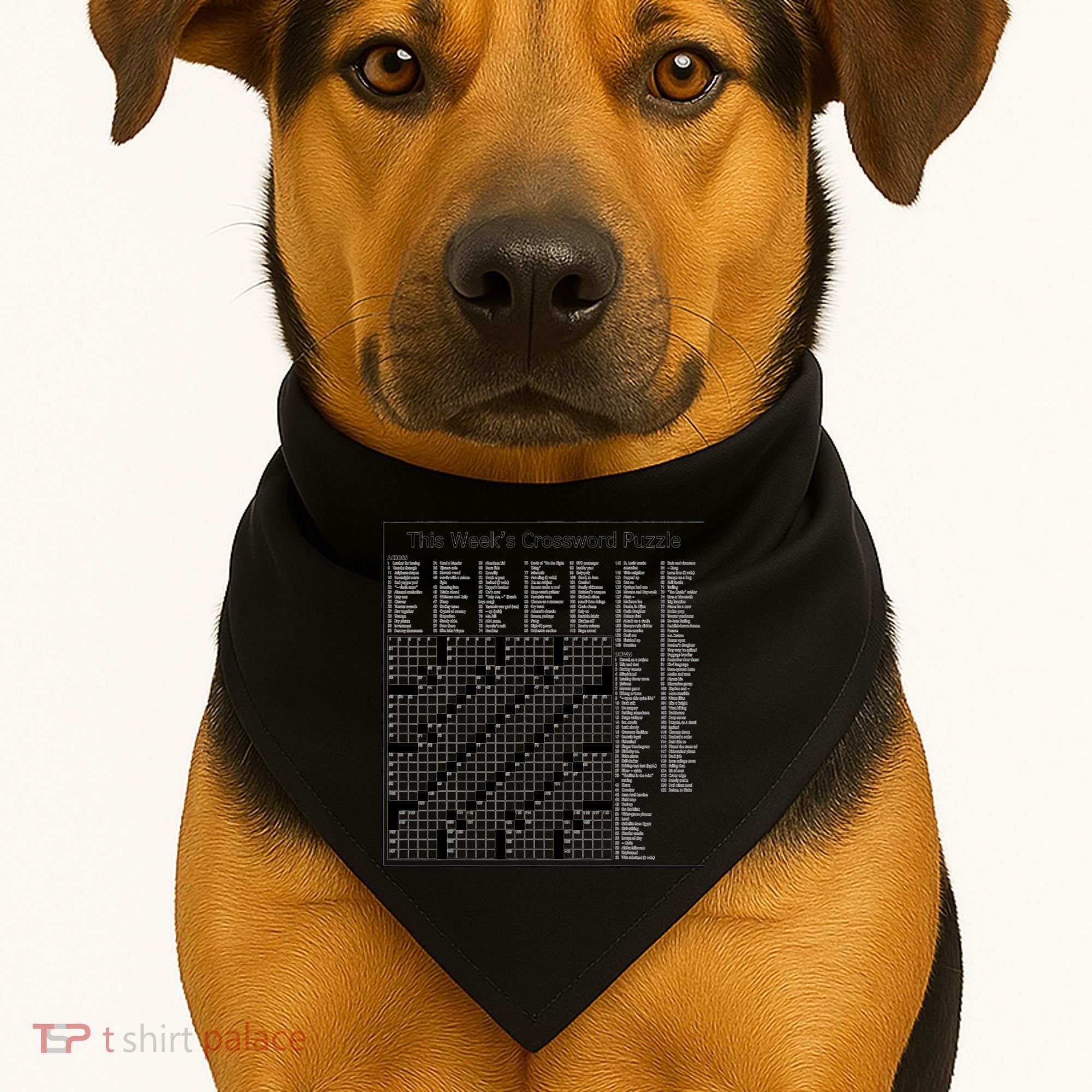 Crossword Puzzle Picture USA-Made Doggie Bandana