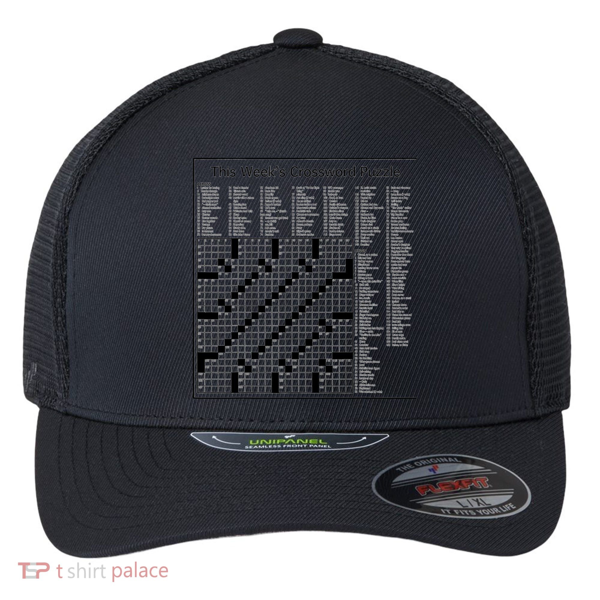 Crossword Puzzle Picture Flexfit Unipanel Trucker Cap