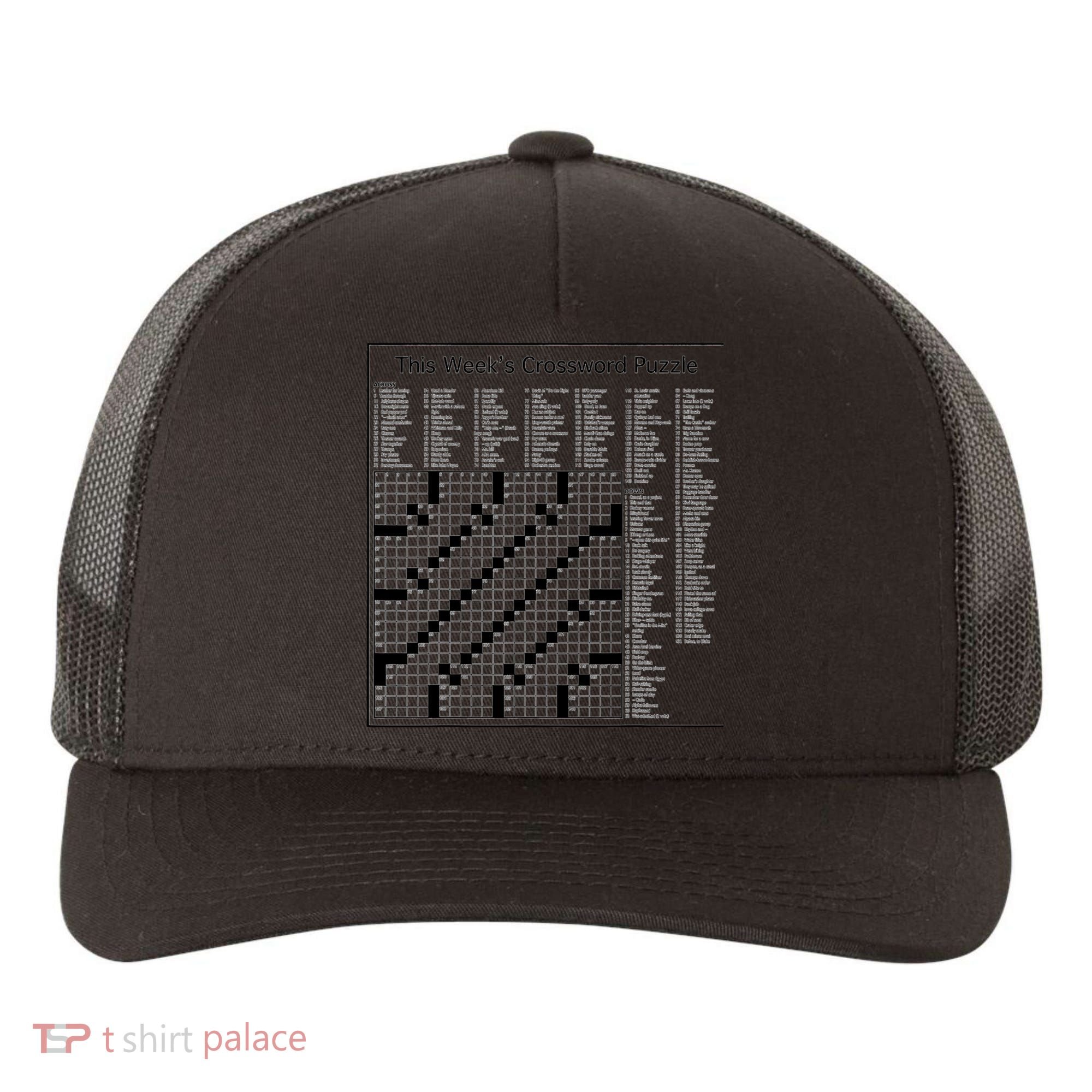 Crossword Puzzle Picture Yupoong Adult 5-Panel Trucker Hat
