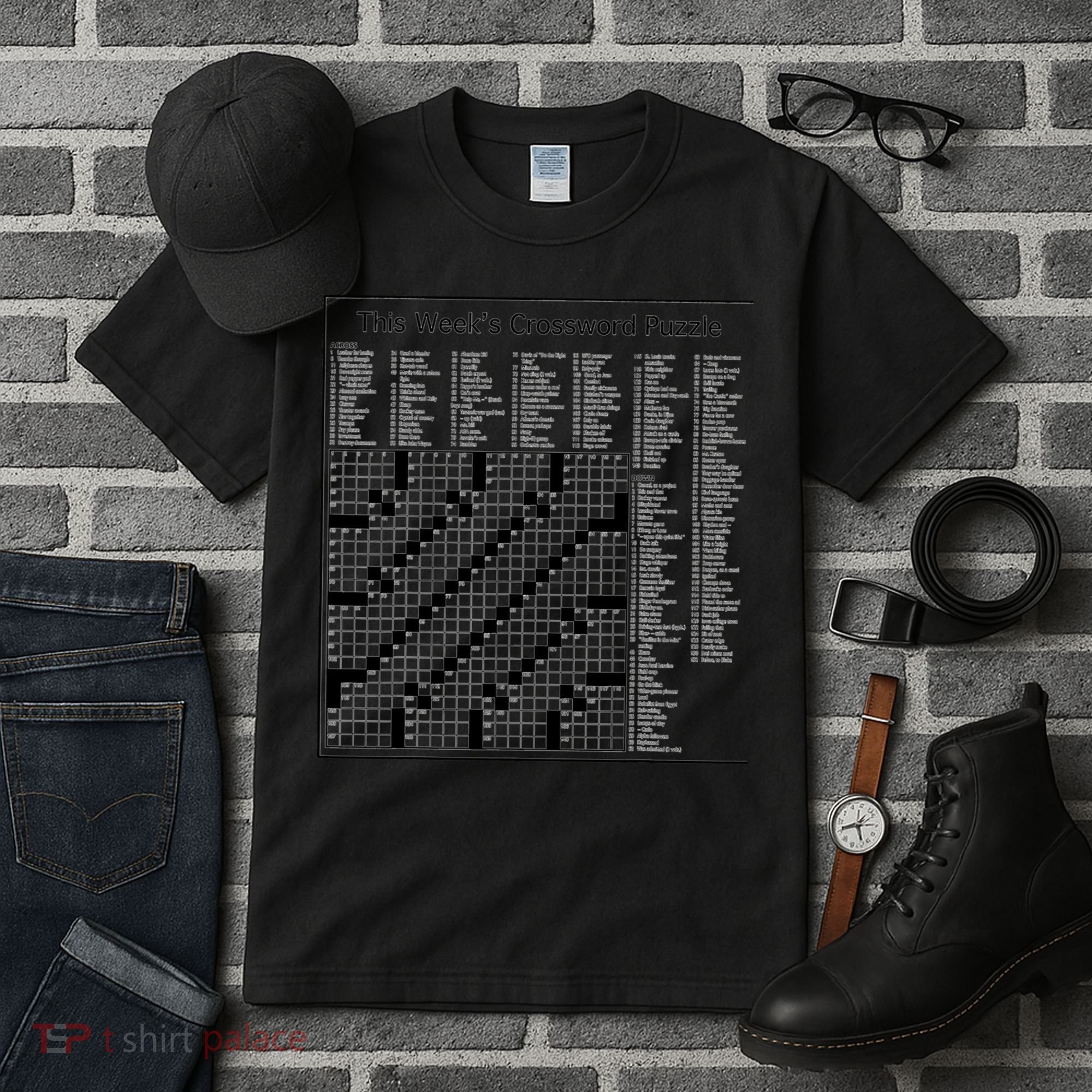 Crossword Puzzle Picture Tall T-Shirt