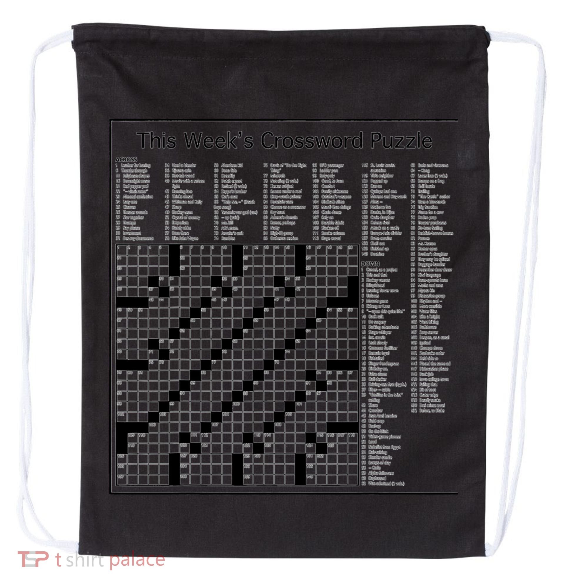 Crossword Puzzle Picture Drawstring Bag