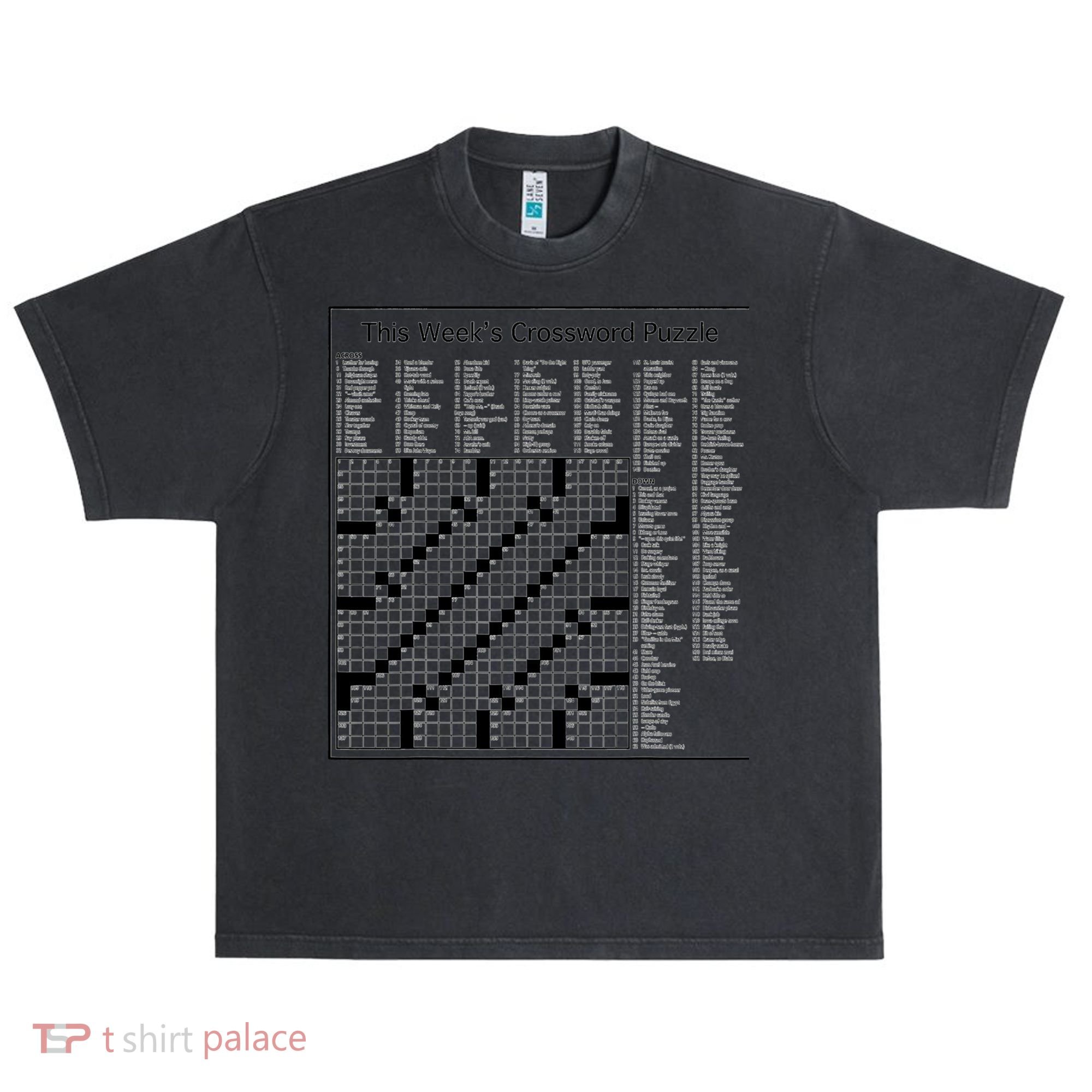 Crossword Puzzle Picture Urban Oversized Heavyweight T-Shirt