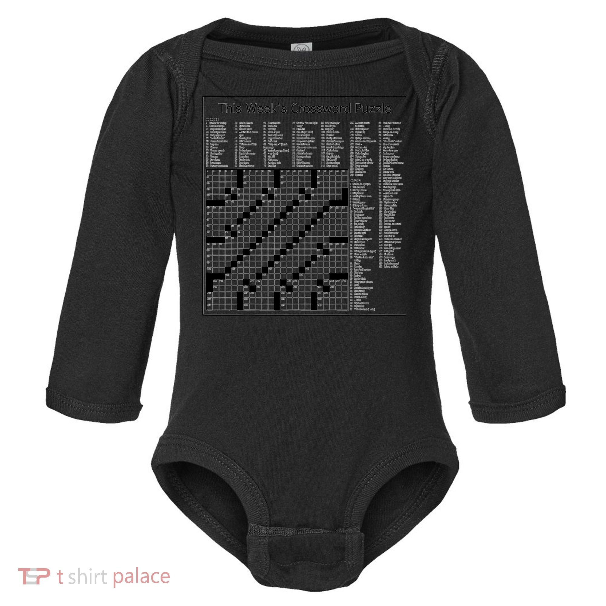 Crossword Puzzle Picture Baby Long Sleeve Bodysuit