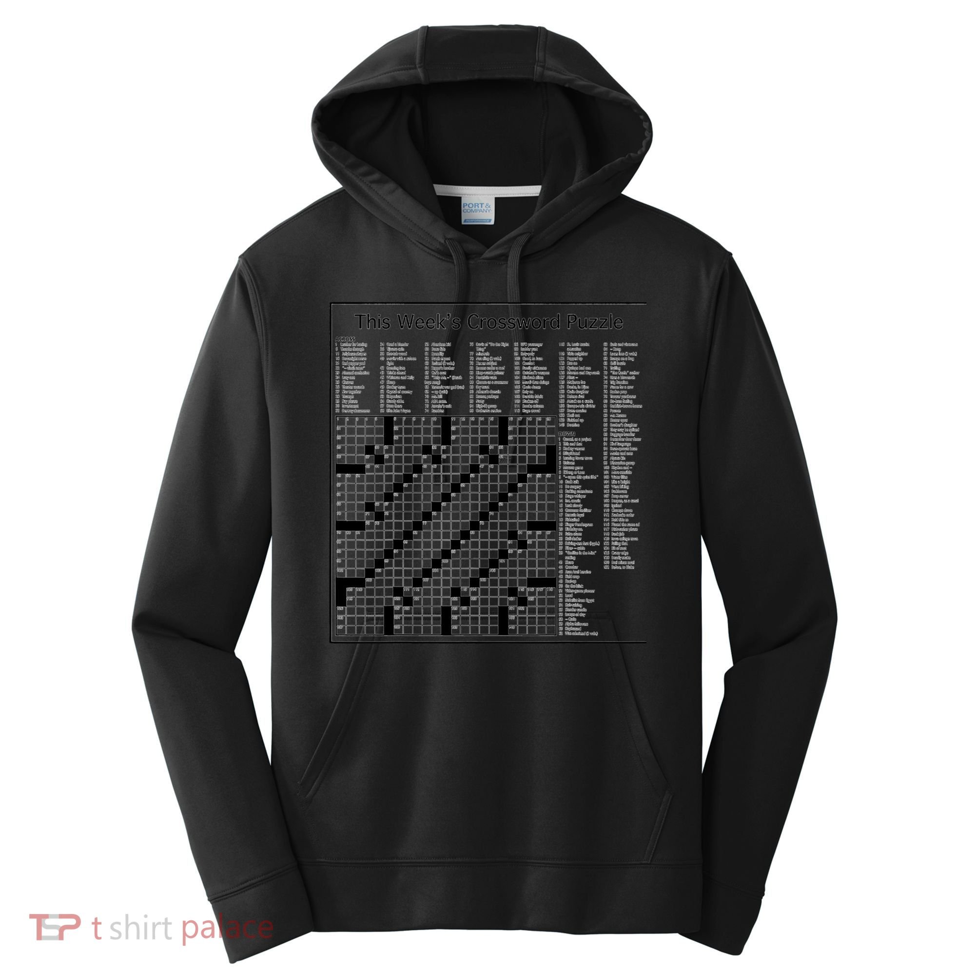 Crossword Puzzle Picture Performance Fleece Hoodie