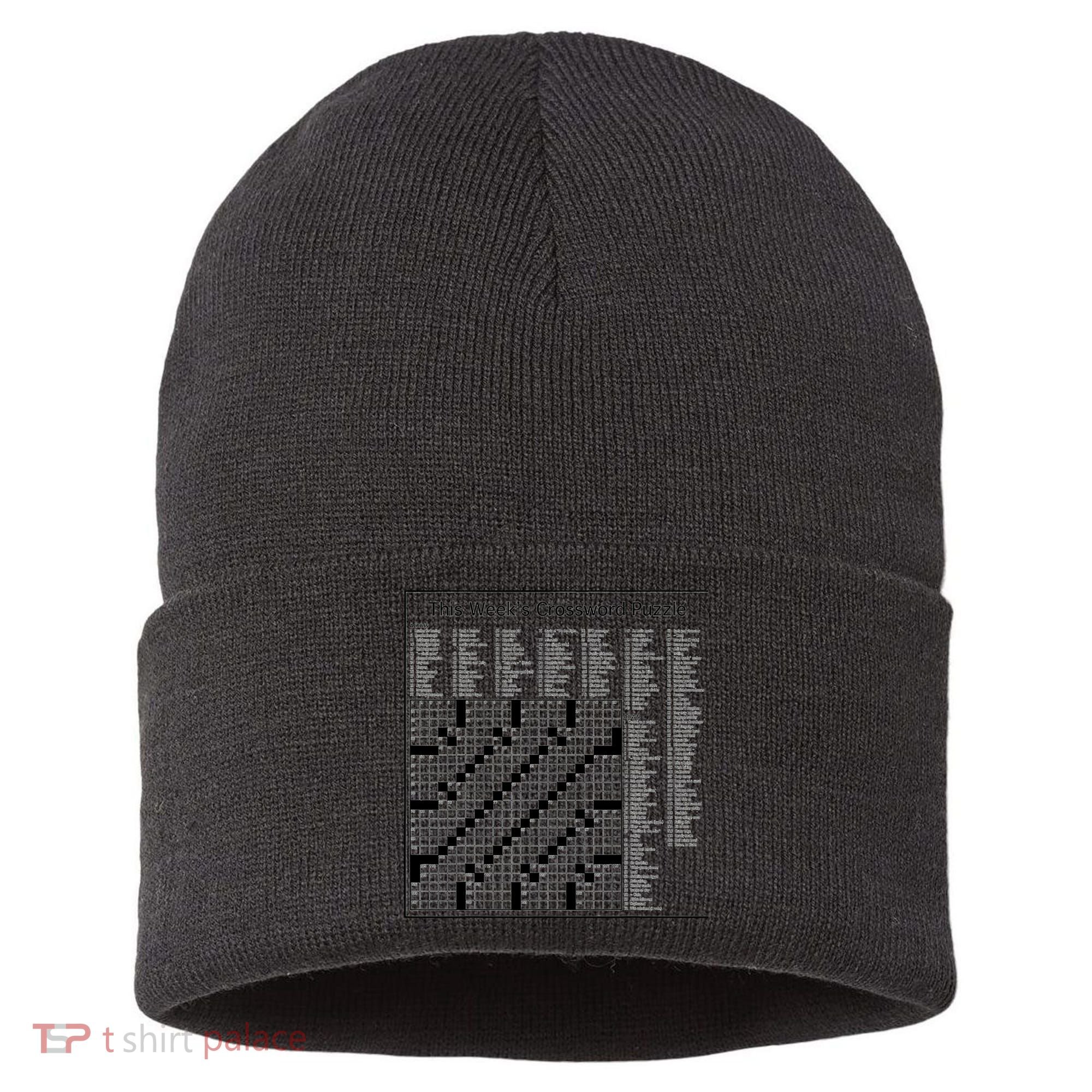 Crossword Puzzle Picture Sustainable Knit Beanie