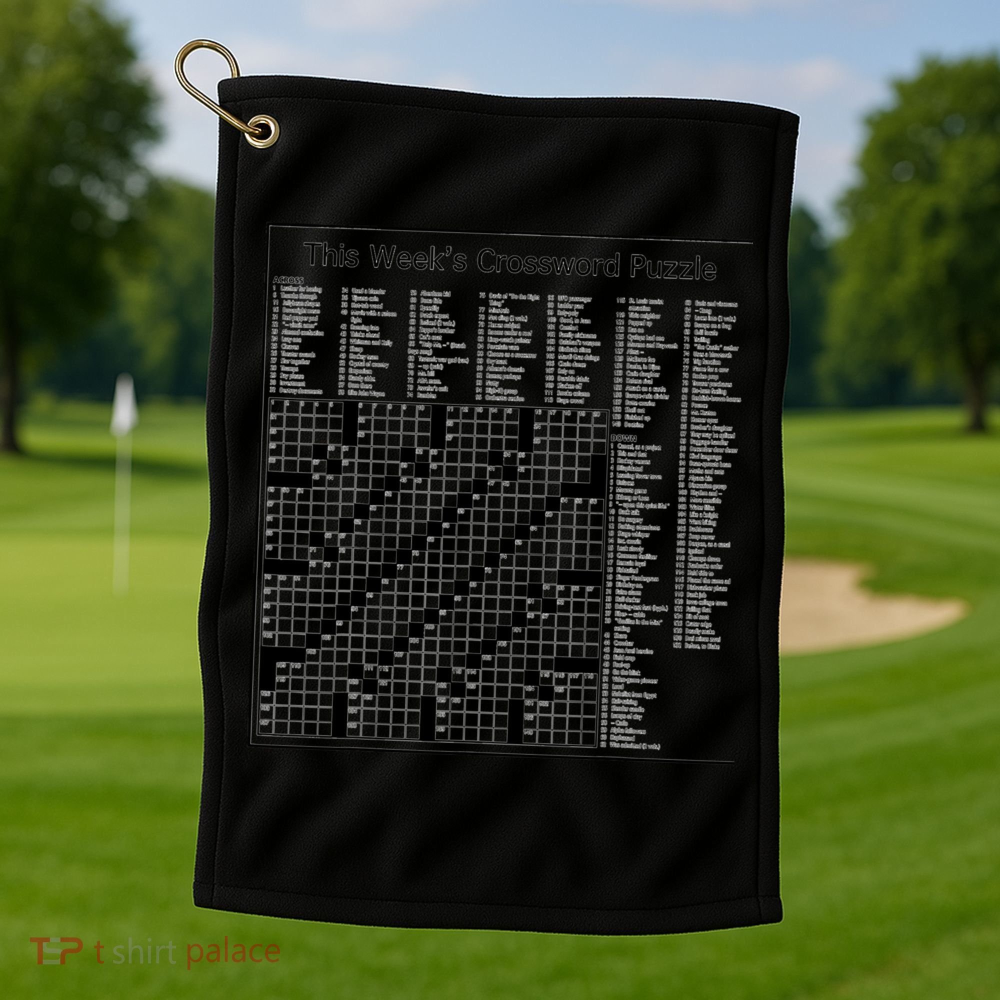 Crossword Puzzle Picture Golf Towel