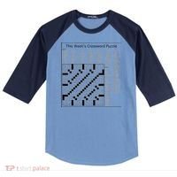 Crossword Puzzle Picture Raglan Baseball Sleeve Shirt thumb 0