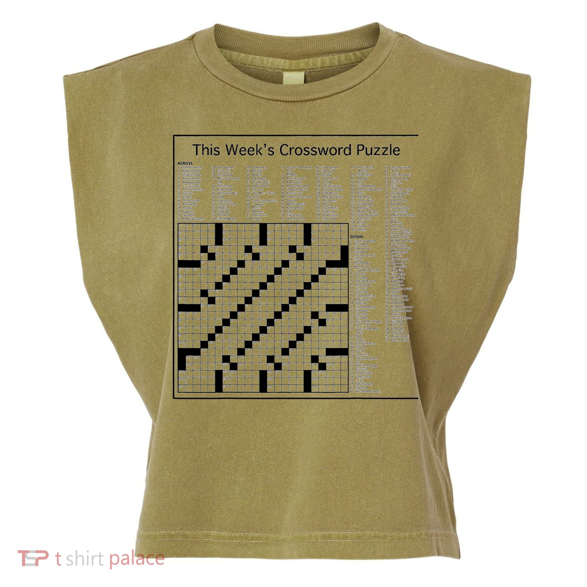 Crossword Puzzle Picture Garment-Dyed Women's Muscle Tee