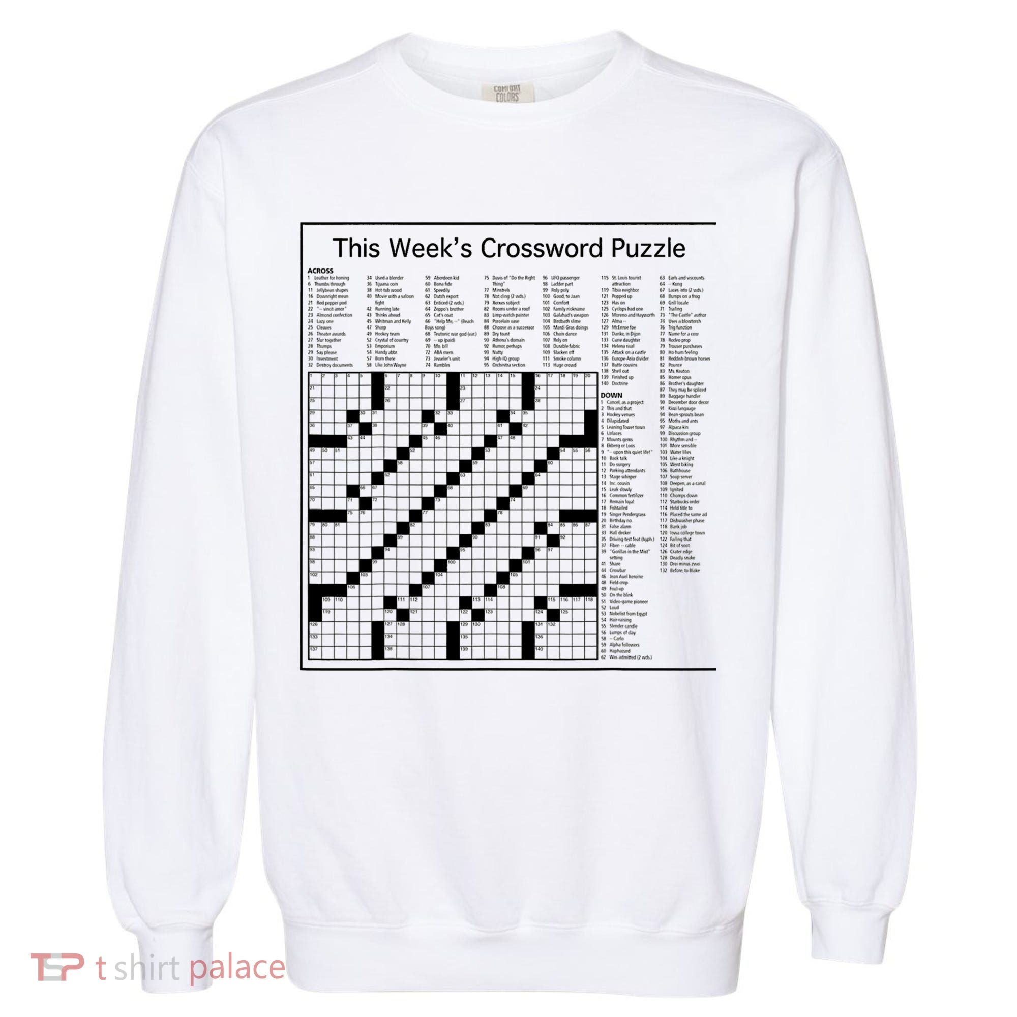Crossword Puzzle Picture Garment-Dyed Sweatshirt