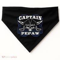Captain Pepaw Pirate Skull Funny Grandpa Grandparents Day Cool Gift USA-Made Doggie Bandana thumb 0
