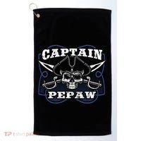 Captain Pepaw Pirate Skull Funny Grandpa Grandparents Day Cool Gift Golf Towel thumb 0