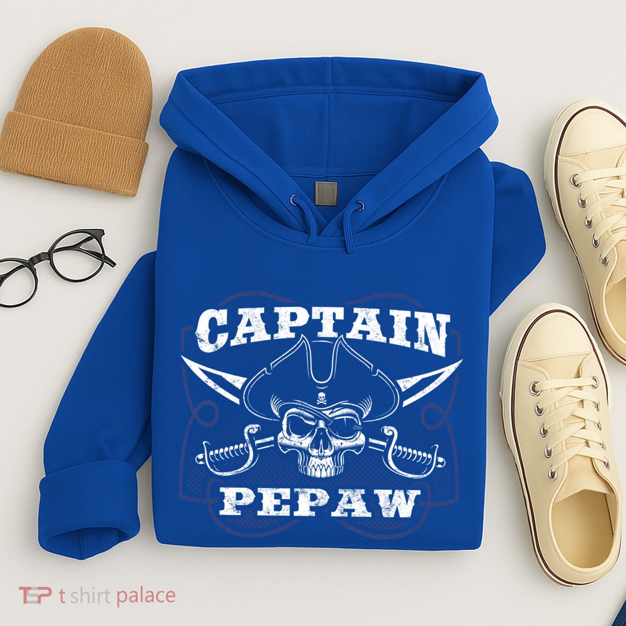 Captain Pepaw Pirate Skull Funny Grandpa Grandparents Day Cool Gift Hoodie
