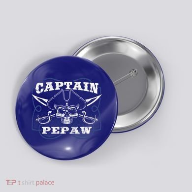 Captain Pepaw Pirate Skull Funny Grandpa Grandparents Day Cool Gift Button