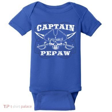 Captain Pepaw Pirate Skull Funny Grandpa Grandparents Day Cool Gift Baby Bodysuit