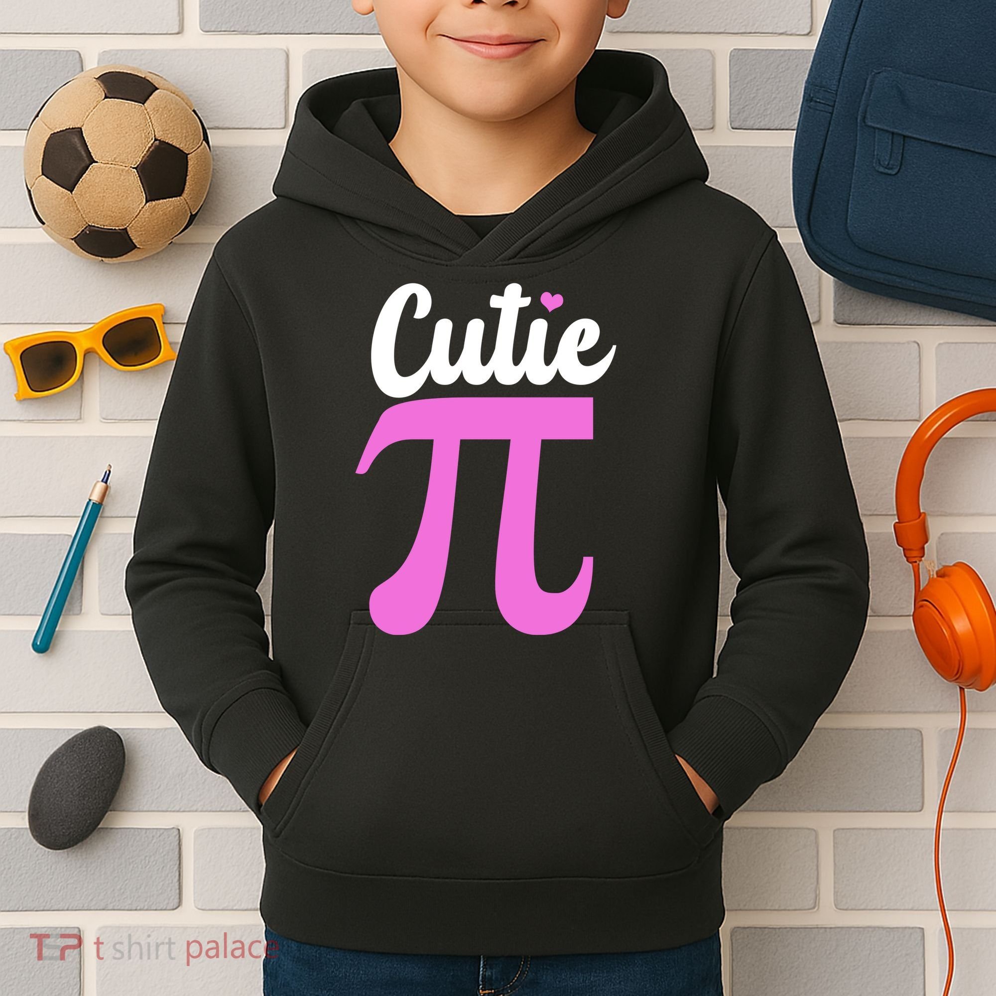 Cutie Pi Pi Day Heart Kids Hoodie
