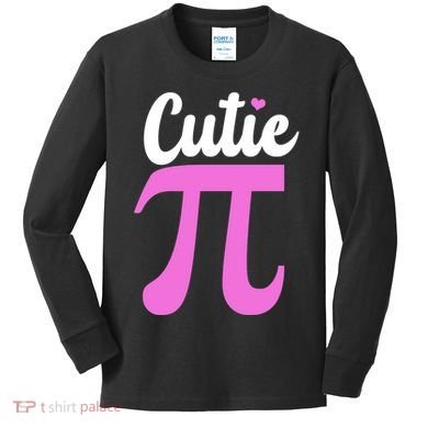 Cutie Pi Pi Day Heart Kids Long Sleeve Shirt