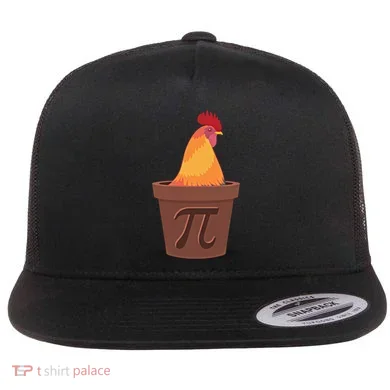 Chicken Pot Pie Pi Funny Math Cooking Gift Flat Bill Trucker Hat