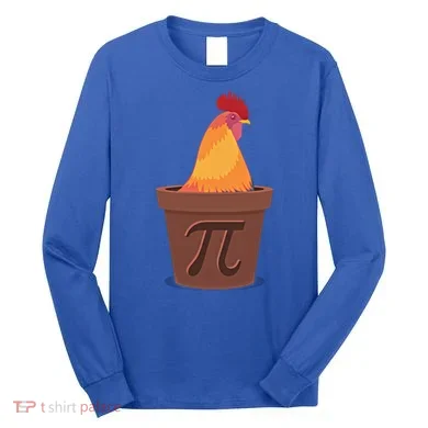 Chicken Pot Pie Pi Funny Math Cooking Gift Long Sleeve Shirt