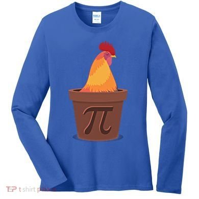 Chicken Pot Pie Pi Funny Math Cooking Gift Women's Long Sleeve Shirt