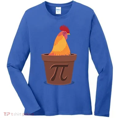 Chicken Pot Pie Pi Funny Math Cooking Gift Women's Long Sleeve Shirt