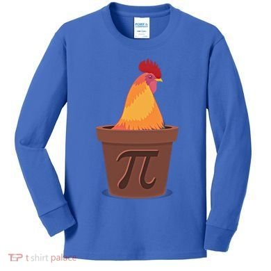 Chicken Pot Pie Pi Funny Math Cooking Gift Kids Long Sleeve Shirt