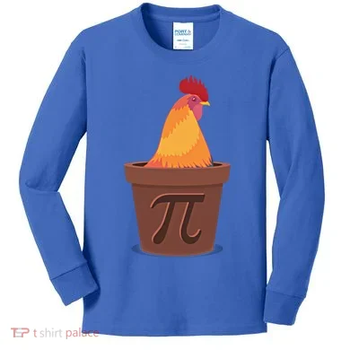 Chicken Pot Pie Pi Funny Math Cooking Gift Kids Long Sleeve Shirt
