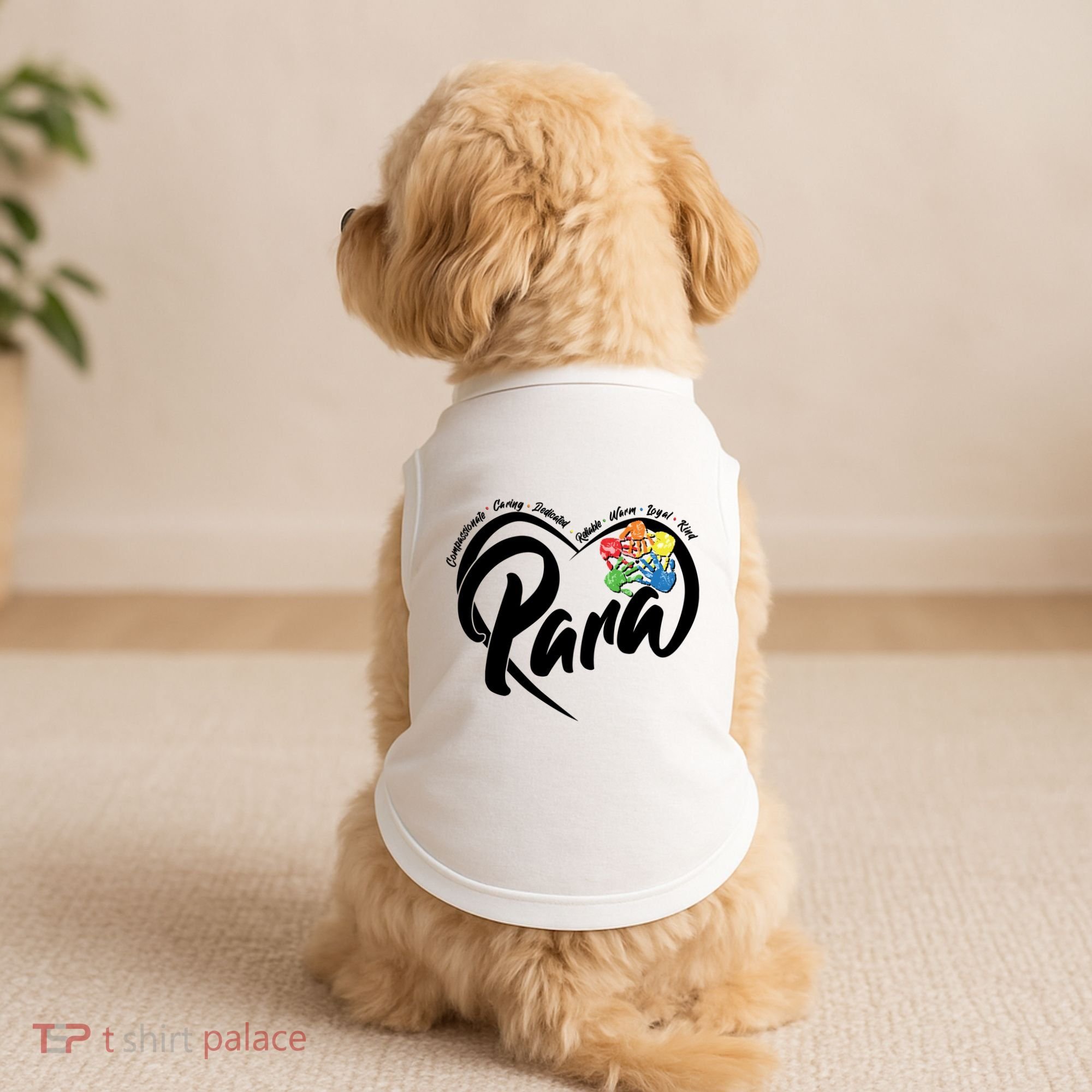 Cute Para Paraprofessional Teacher Heart Doggie Tank