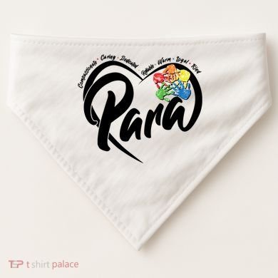 Cute Para Paraprofessional Teacher Heart USA-Made Doggie Bandana