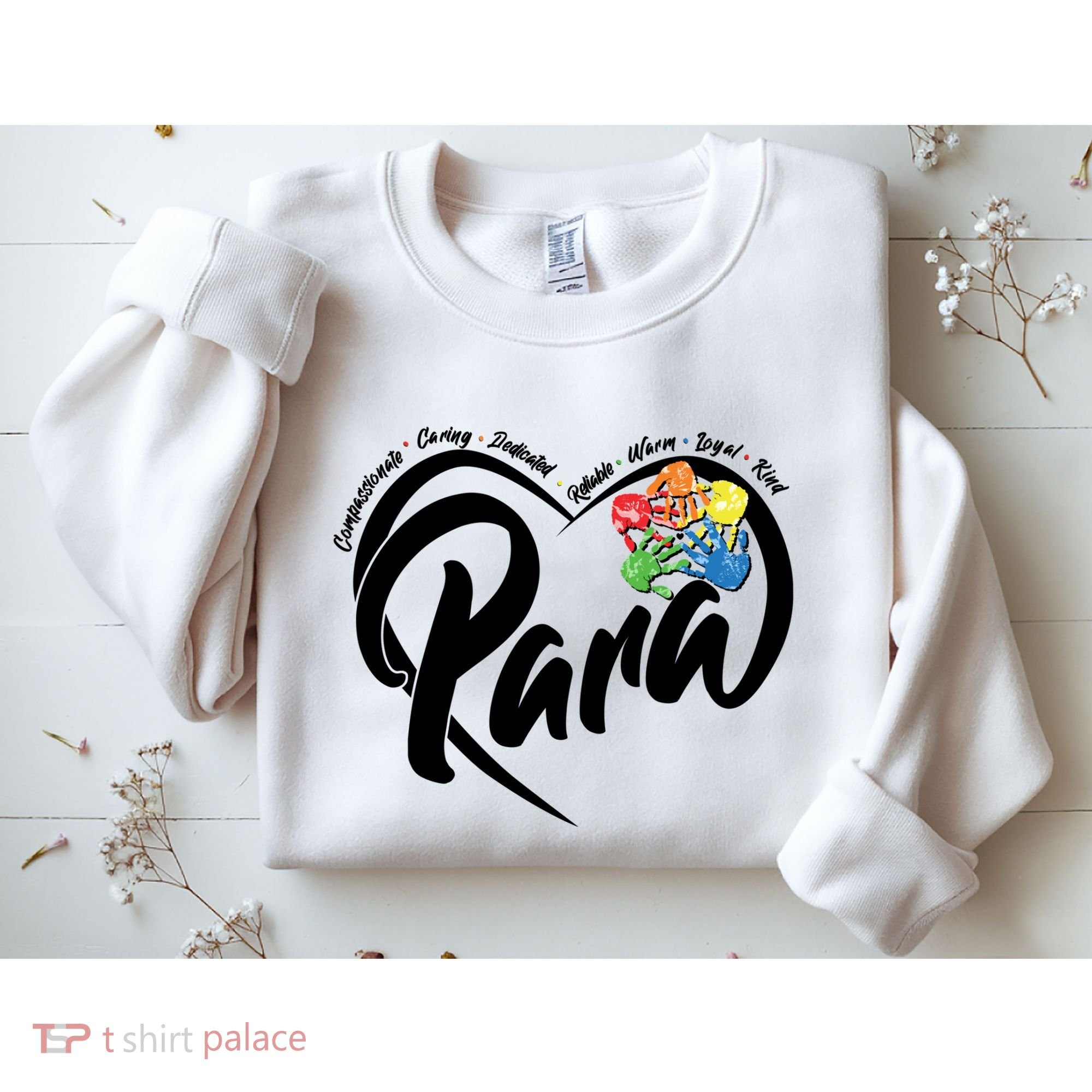 Cute Para Paraprofessional Teacher Heart Sweatshirt