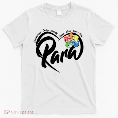Cute Para Paraprofessional Teacher Heart T-Shirt