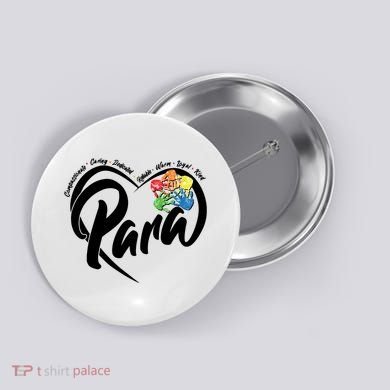 Cute Para Paraprofessional Teacher Heart Button