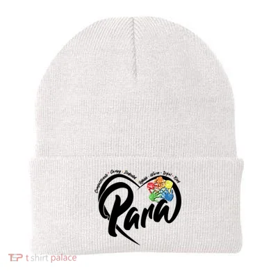 Cute Para Paraprofessional Teacher Heart Beanie