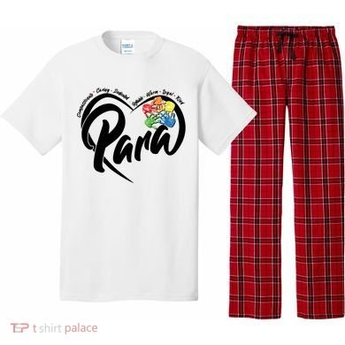 Cute Para Paraprofessional Teacher Heart Pajama Set