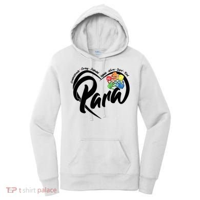 Cute Para Paraprofessional Teacher Heart Women's Hoodie