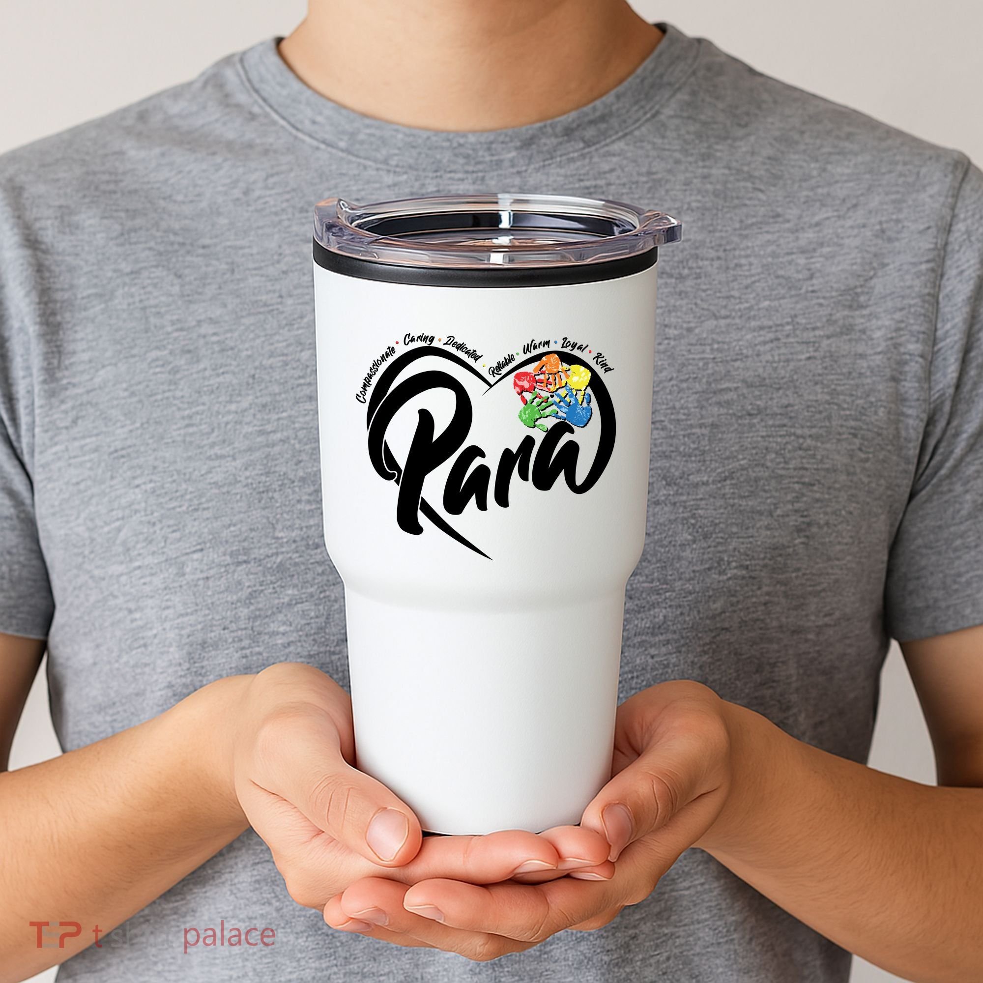 Cute Para Paraprofessional Teacher Heart Tumbler