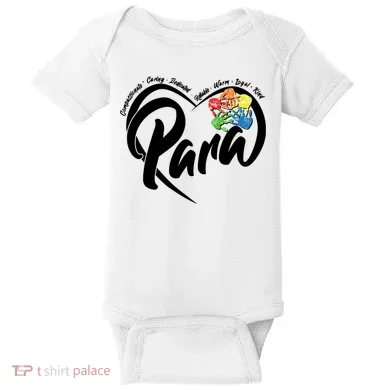 Cute Para Paraprofessional Teacher Heart Baby Bodysuit