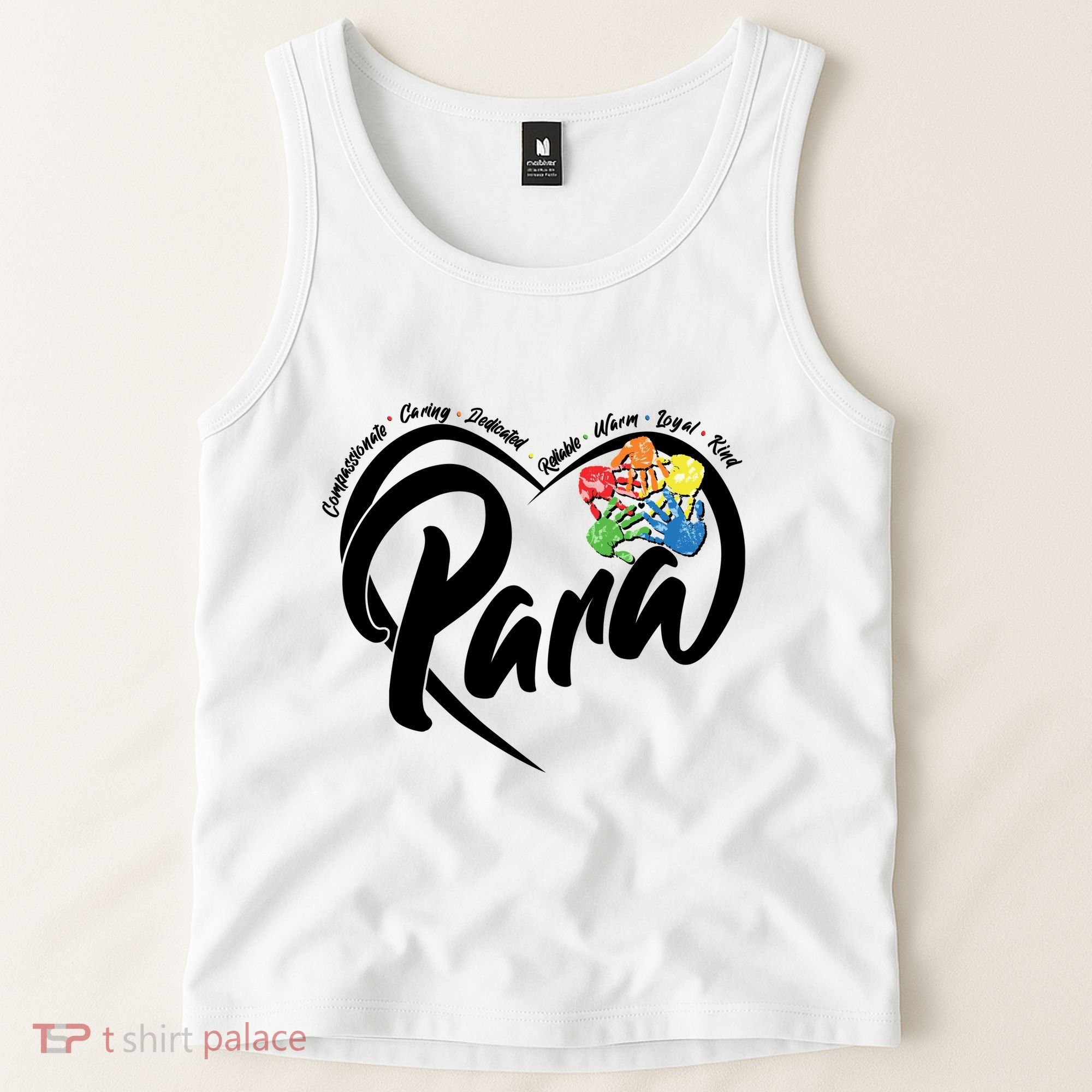 Cute Para Paraprofessional Teacher Heart Tank Top