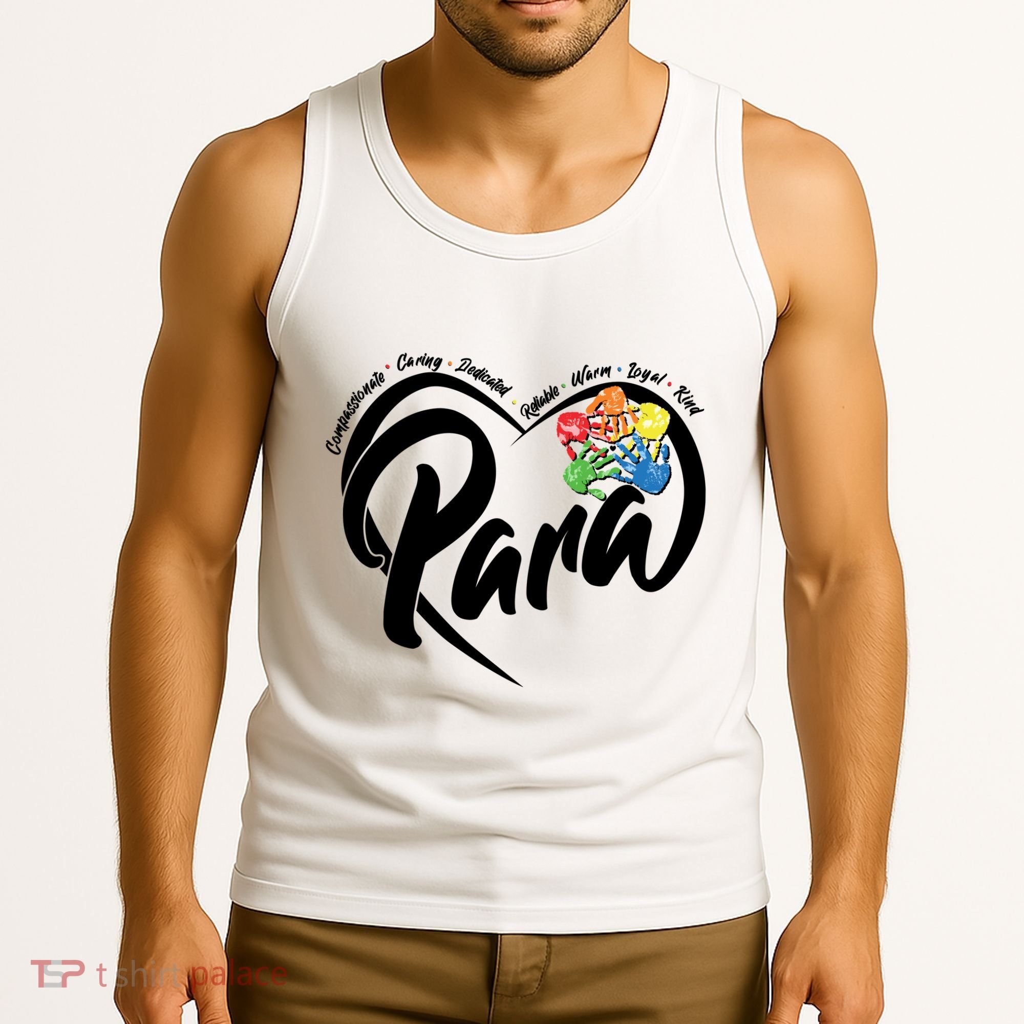 Cute Para Paraprofessional Teacher Heart Tank Top