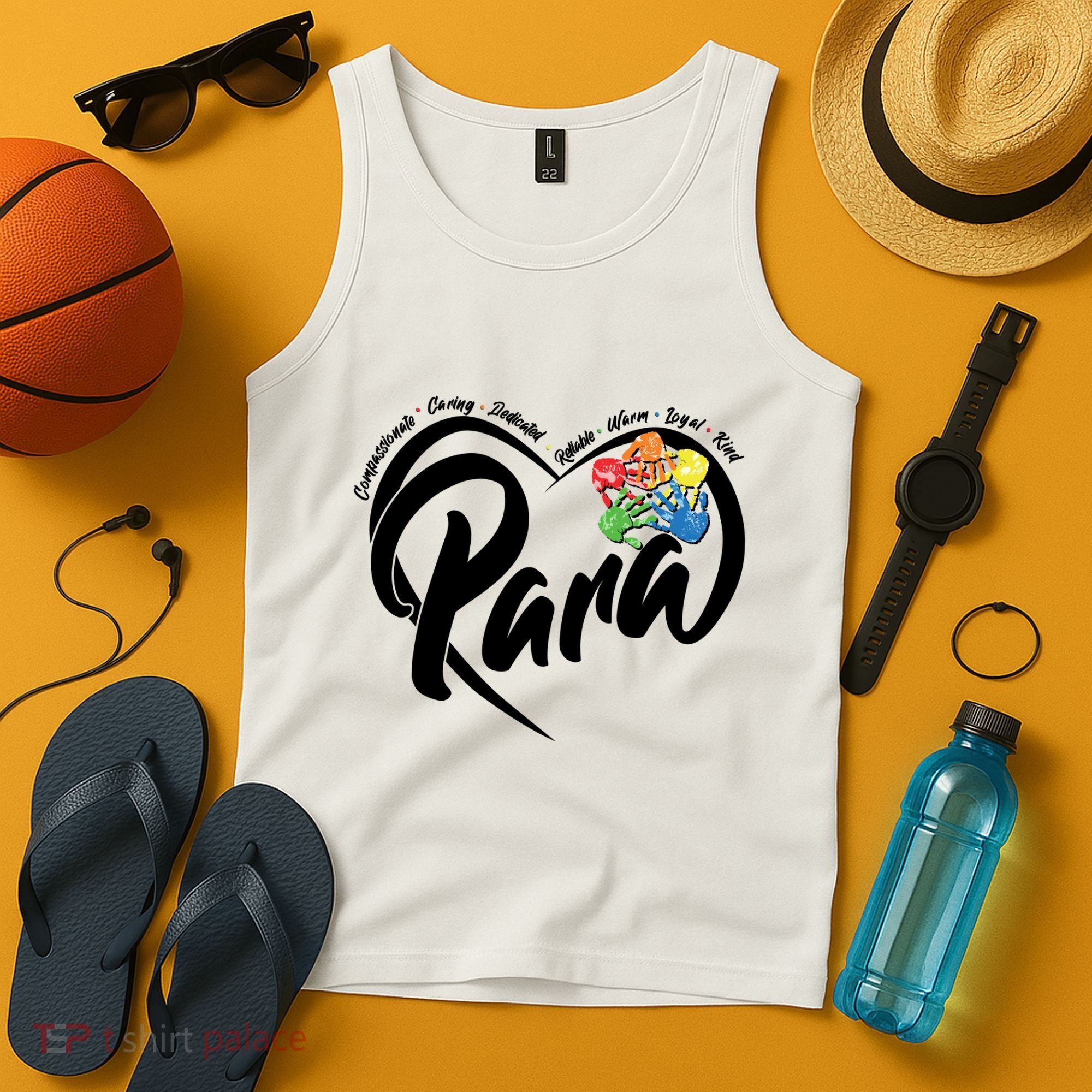 Cute Para Paraprofessional Teacher Heart Tank Top