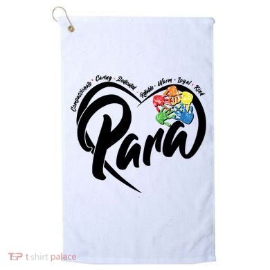 Cute Para Paraprofessional Teacher Heart Golf Towel