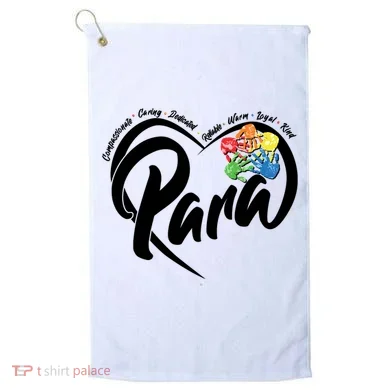 Cute Para Paraprofessional Teacher Heart Golf Towel