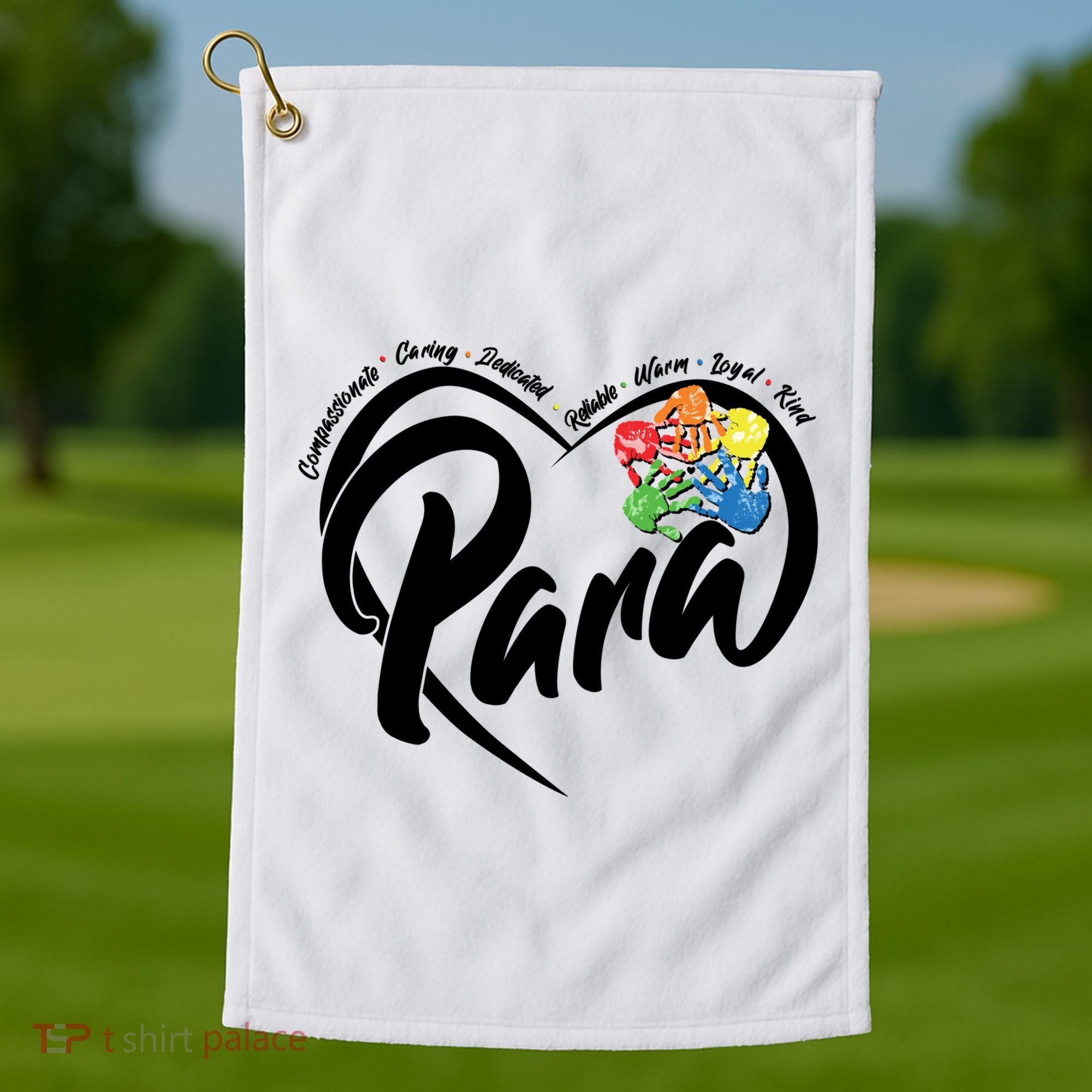 Cute Para Paraprofessional Teacher Heart Golf Towel