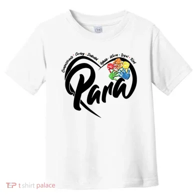 Cute Para Paraprofessional Teacher Heart Toddler T-Shirt