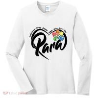 Cute Para Paraprofessional Teacher Heart Women's Long Sleeve Shirt thumb 0
